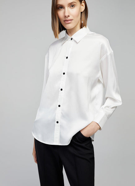 Silk Long Sleeves Shirt for Women, Button Up Shirt
