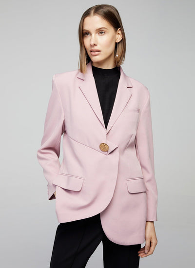  Pink asymmetrical blazer